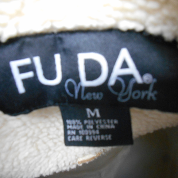 Fu Da New York tan cream zip coat medium - Picture 3 of 3